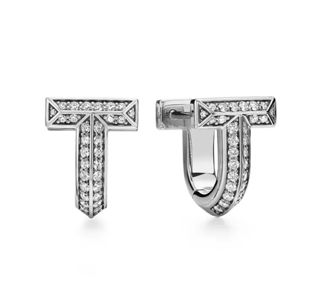 티파니앤코 T1 하프 파베 이어링