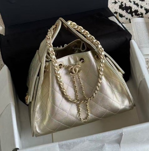 샤넬 25백 미듐 골드